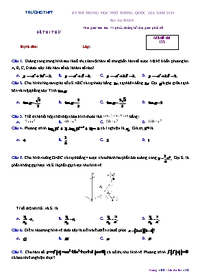 Đề thi thử Trung học Phổ thông Quốc gia môn Toán năm 2019 - Mã đề 132